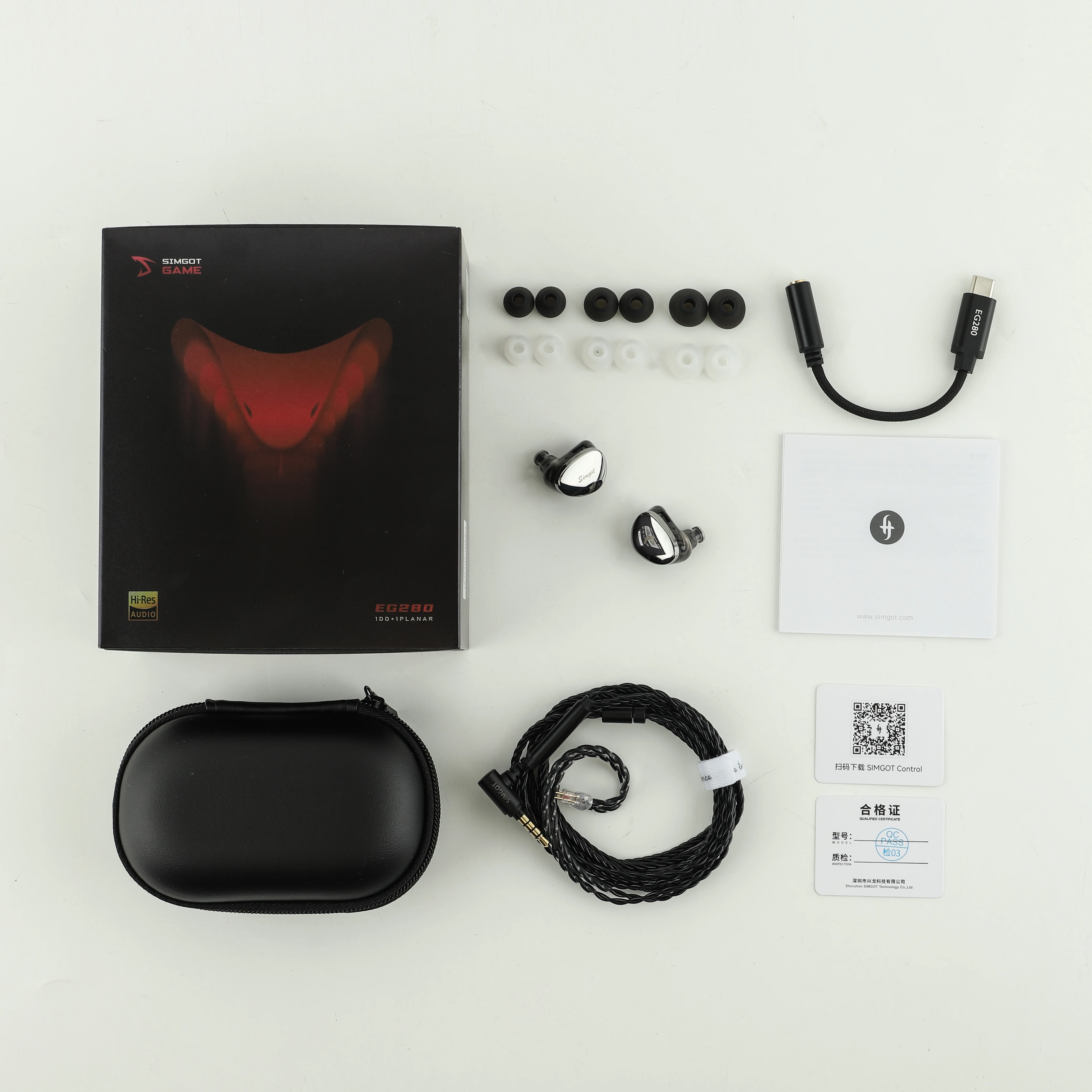 SIMGOT EG280 In-Ear-Monitor 1DD+1 Planar HiFi IEM Kabelgebundener Gaming-Kopfhörer mit abnehmbarem 2-poligem OFC-Kabel Optimiert für HiFi und Gaming – Detail 12