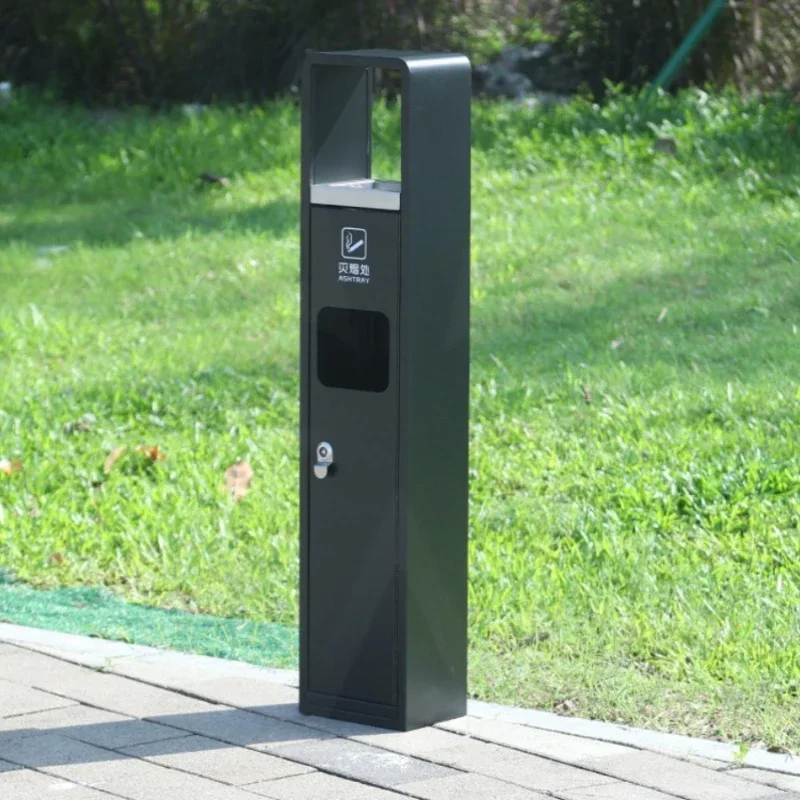 

Outdoor floor dusttray, large stainless steel ash column, vertical smoke extinguisher trash can, cigarette butt collector