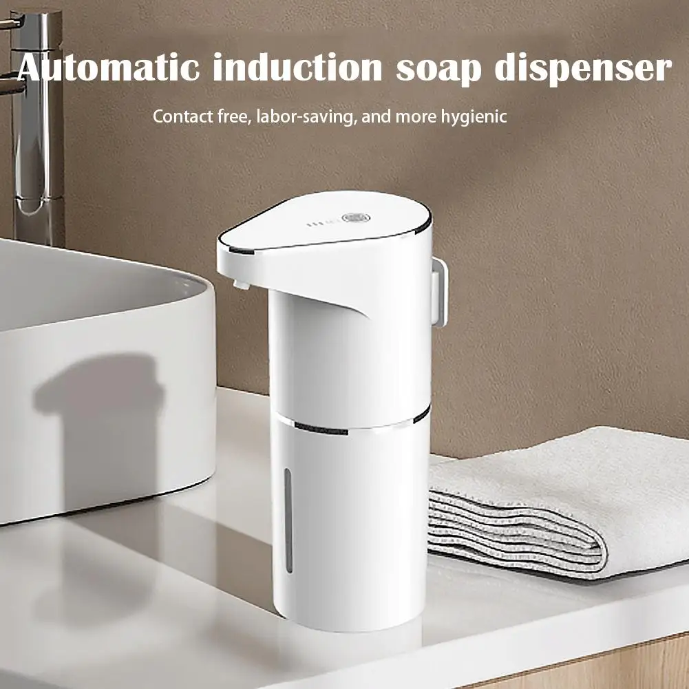 Automatic Foaming Soap Dispenser 350ml, Wall Mount, USB Rechargeable Adjustable Foam Hand & Dish Soap Dispenser for Bathroom image 3