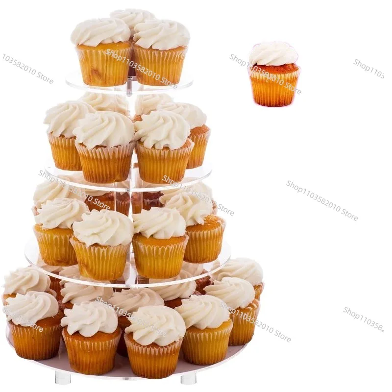 

Clear Acrylic Square Cupcake Tower Stand, 3 Tier Wedding Birthday Cake Display Rack for Dessert Pastry Candy Party Decor
