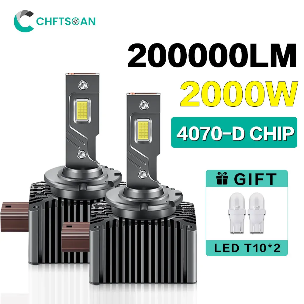 

Chftsoan Led D Series Headlight Canbus Headlight Bulb 2000W 200000LM D1S D2S D3S D4S Turbo Headlight 6000K Auto Fog Light 32V