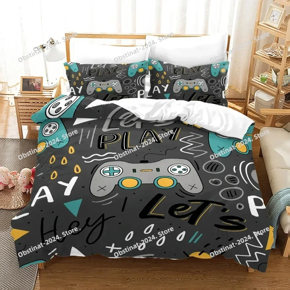 Gamer Gamepad Bedding Set Game Kids Quilt Cover Color Duvet Cover Set Custom Bed Linen With Pillowcase For Boys Gift