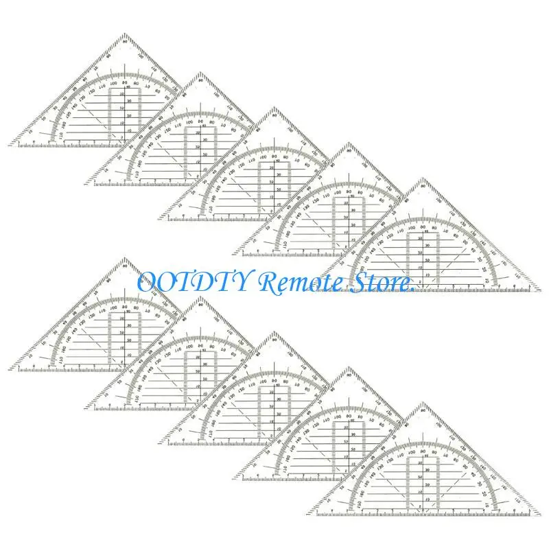 

10 шт. 2-в-1 Набор квадратных транспортировочных инструментов для измерения геометрии для рисования чертежей