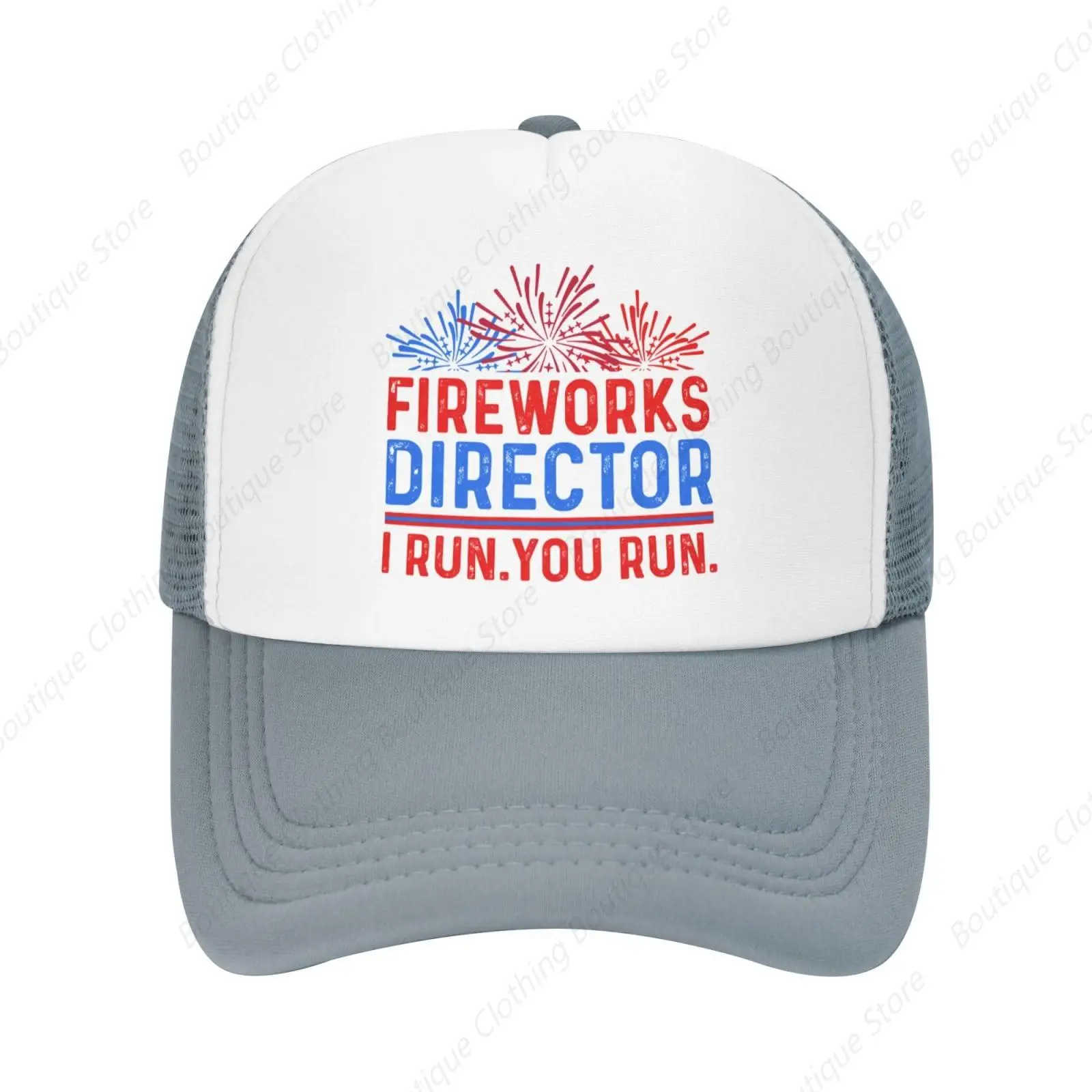 

Fireworks Director I Run You Run Trucker Hat for Women Baseball Caps with Design Cap Gray