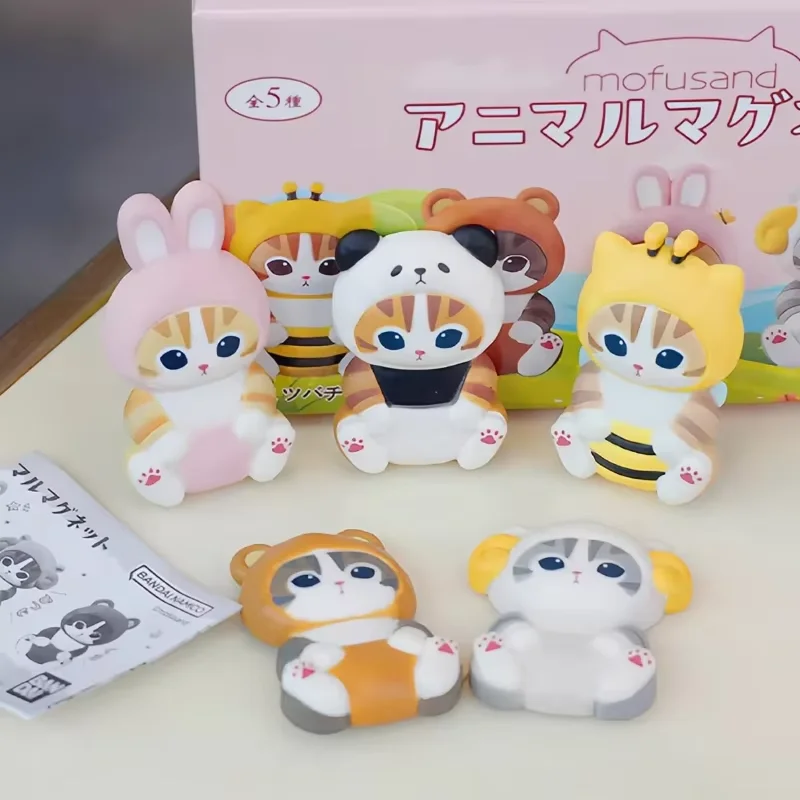 

Mofusand Action Figure Set Doll Cute Pvc Model Blind Box Magnetic Refrigerator Sticker Decoration Crafts Toys Kawaii Gifts