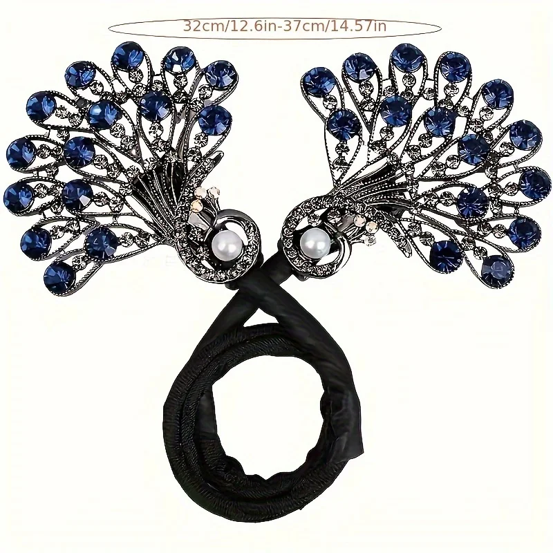 Vintage Sparkling Rhinestone Peacock Headband Hair Styling Accessory