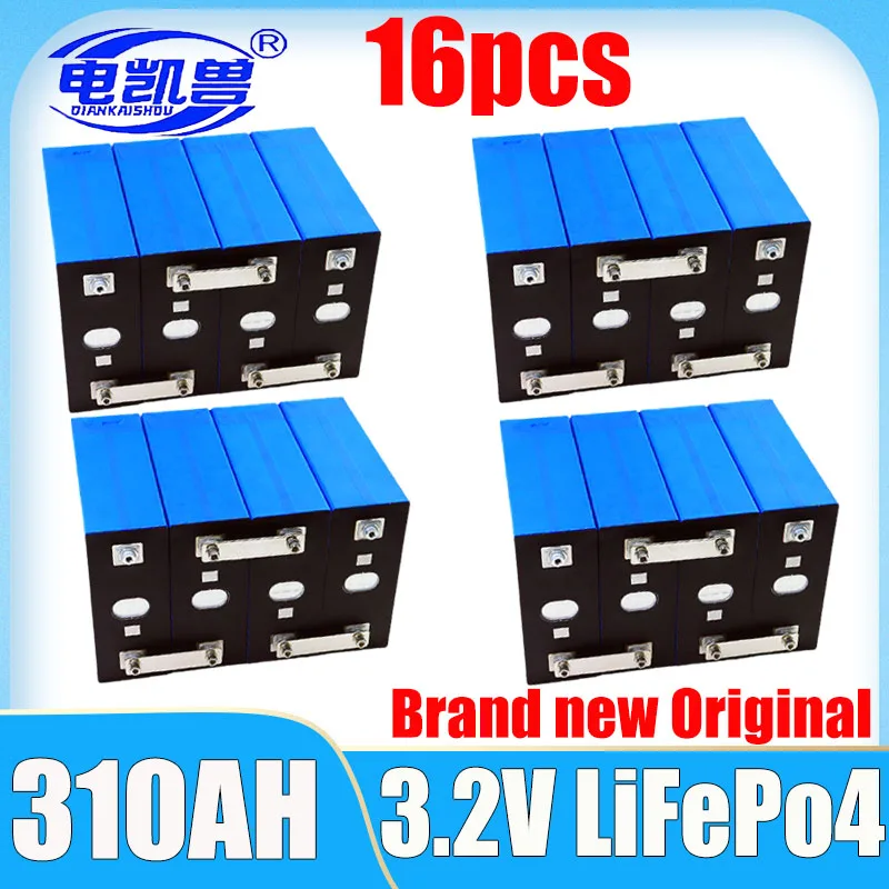 

16pcs A-level 3.2V LiFePo4 Battery 320ah 280ah 230ah 150a DIY RV solar storage system rechargeable battery EU/US tax exempt