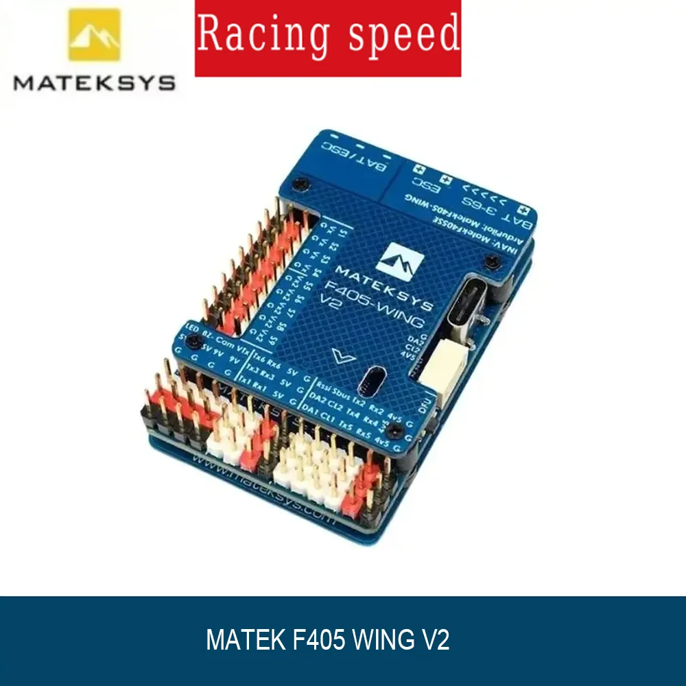 

Полетный контроллер Matek MATEKSYS F405 WING V2 STM32F405RGT6 со встроенным ICM42688P OSD и слотом SD для ArduPilot / INAV, для радиоуправляемых игрушечных самолетов