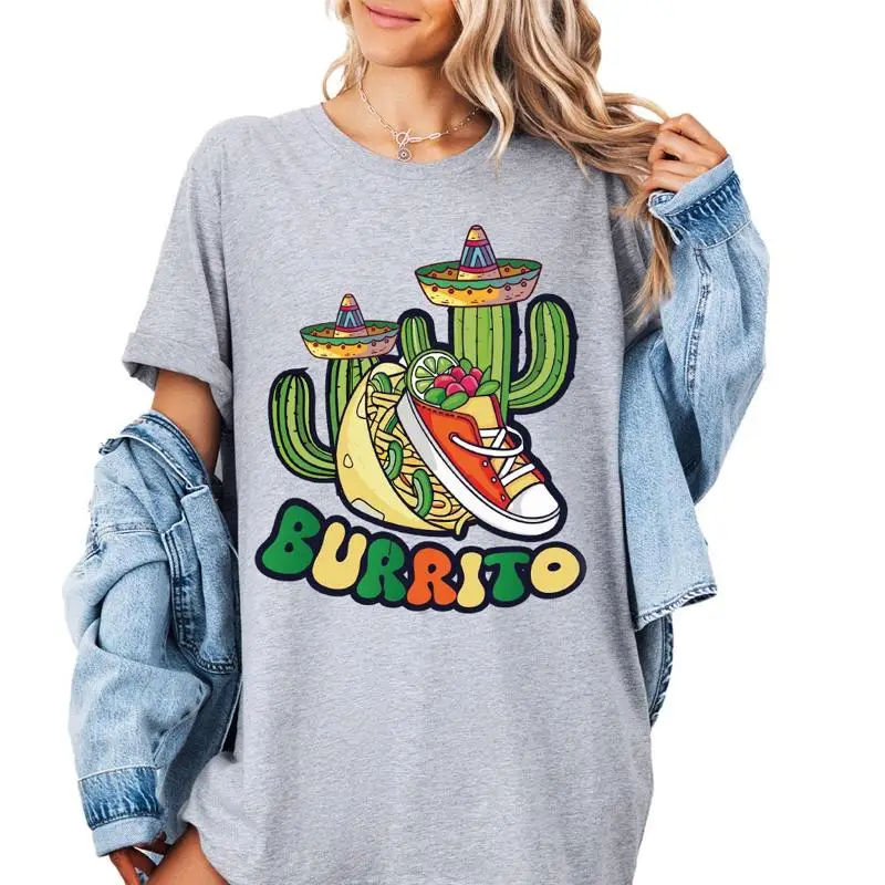Mexican Food T Shirt Burrito Festival Day Funny Friends For Her Party Group