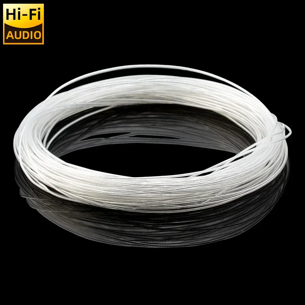 ■ 10m High Purity Silver Plated OCC PTFE Wire Copper Cable For Hifi Audio DIY Amplifier Speaker Headphone OD：0.62mm 32awg