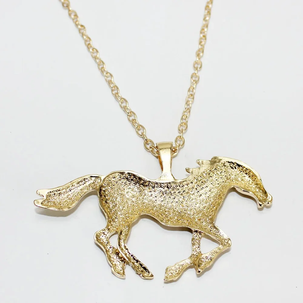 Fashion Horse Charm Necklace Jewelry Statement Running  Pendant  For Women