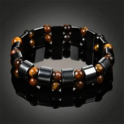 Unisex Tiger's Eye & Hematite Bracelet: Chic Energy Protection, Empowerment & Style