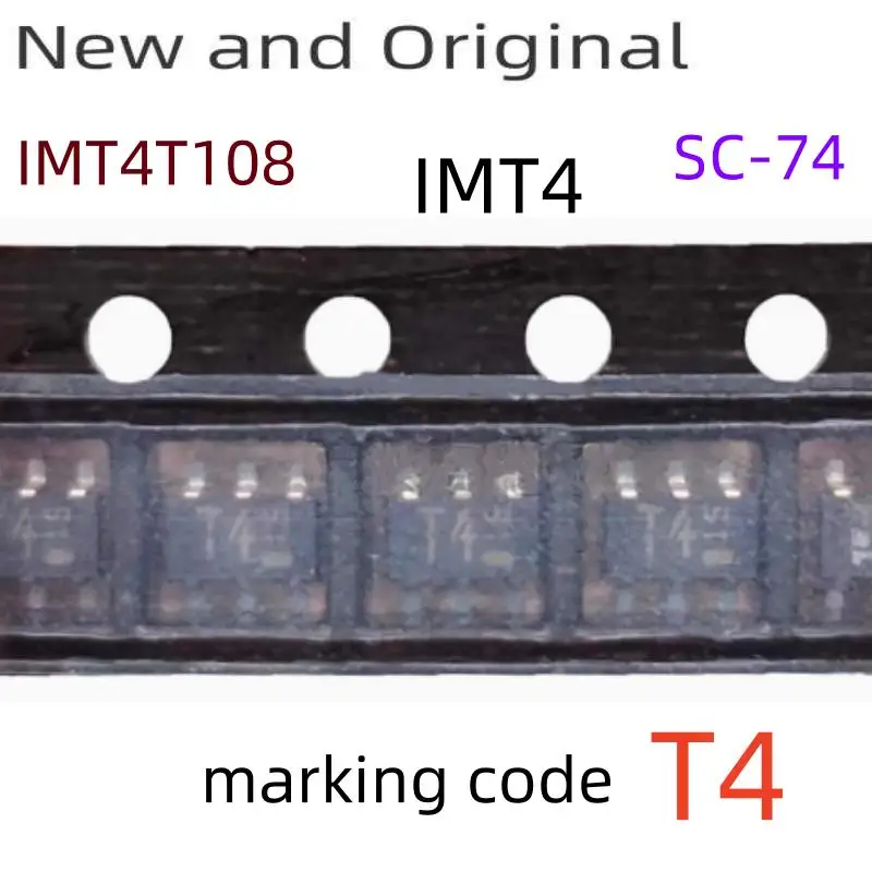 New and Original IMT4T108 IMT4 SC-74 120V 50mA General purpose (dual transistors) marking code T4