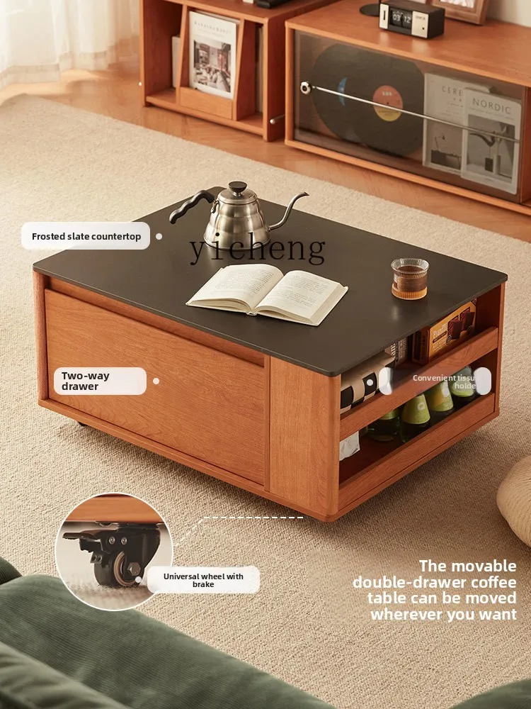 

LX Movable Coffee Table Living Room Household Small Apartment TV Cabinet