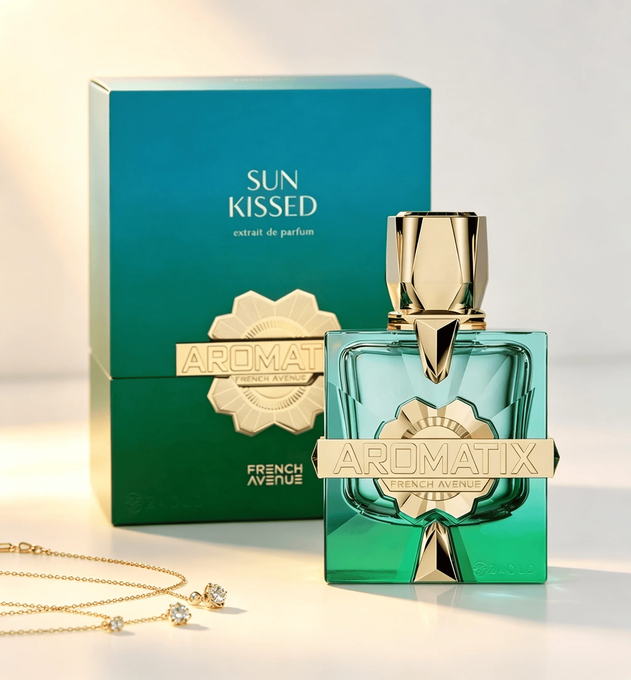 French Avenue Aromatix Sun Kissed Turquoise Faceted Bottle Fresh Citrus Aquatic Extrait De Parfum Long Lasting Unisex Luxury Perfume Spray Gift For Men Women view 5