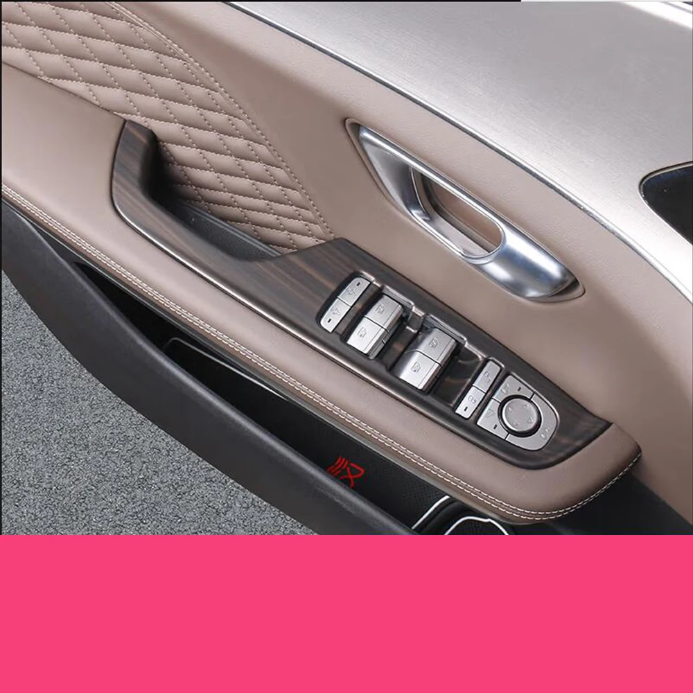 For BYD Han ev 2020 2021 2022 Car Accessories ABS Carbon CAR Door Window glass Lift Control Switch Panel Trim Molding Garnish