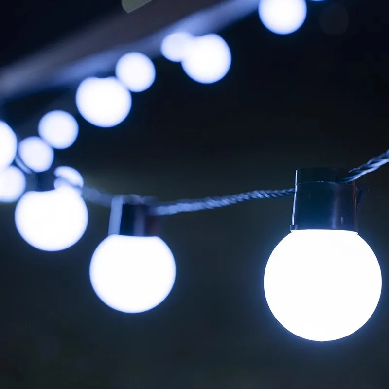 

Outdoor Solar Lights White Bulbs String Lights For Garden Holiday Decoration Waterproof Camping String Lights Yard Decoration