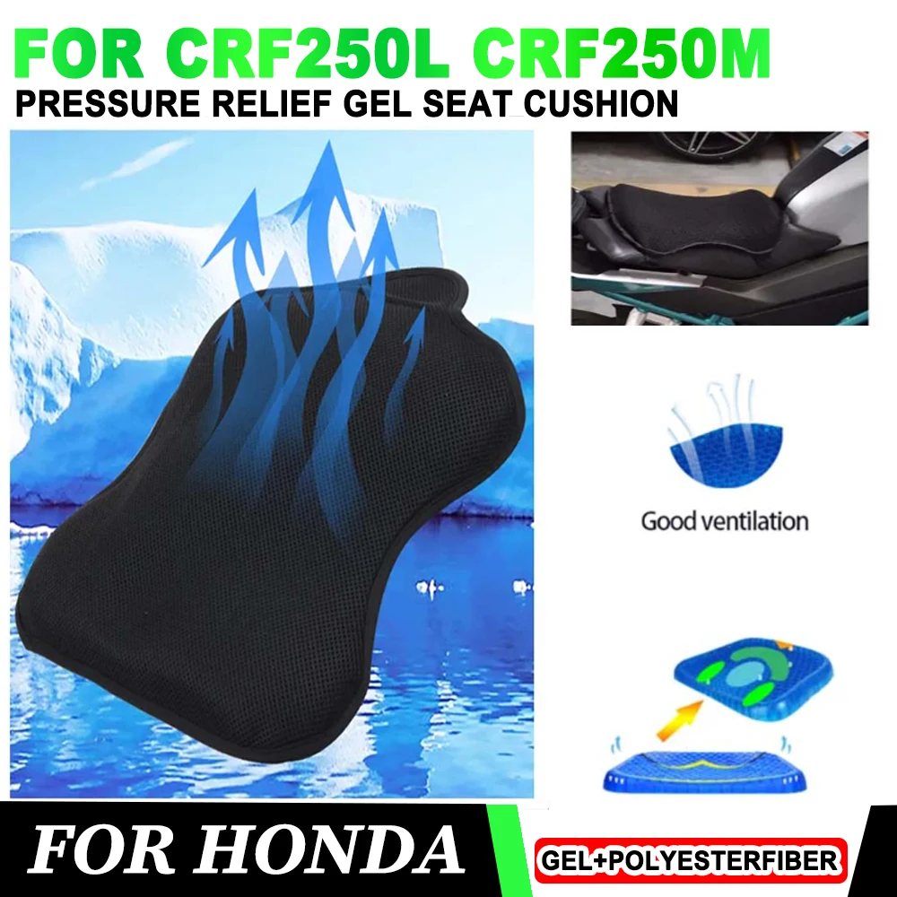 

For Honda CRF250L CRF-250L CRF250 L CRF250 CRF 250 M Motorcycle Accessories Breathable Pressure Relief Gel Seat Cushion Cover