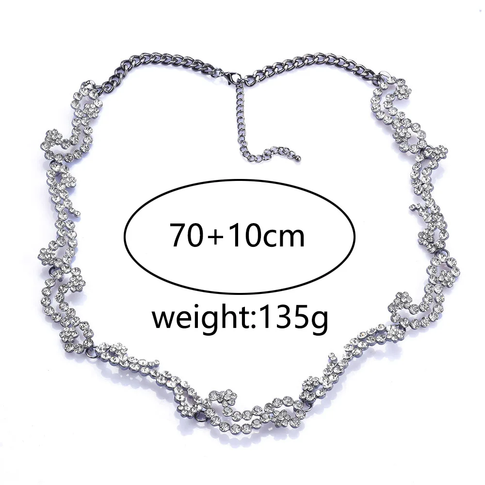 2025 New Luxury Full Crystal Rhinestone Belly Chains Women's Waist Chains Body Jewelry Statement Long Belt