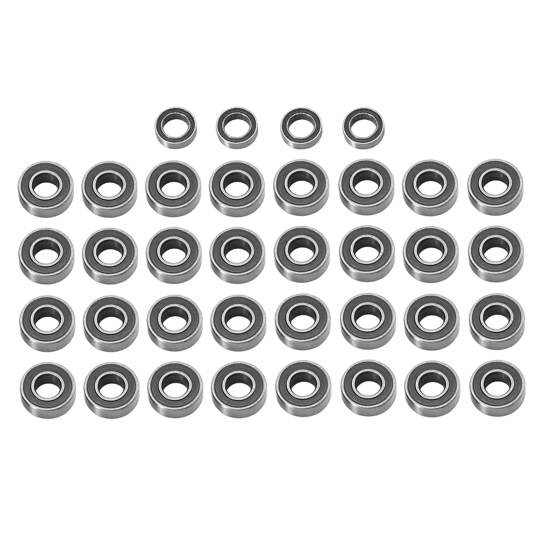 36pcs Full Sealed Steel Bearing Kit for Tamiya GF-02 Chassis, Smooth Drive & Dust Proof Upgrade Set
