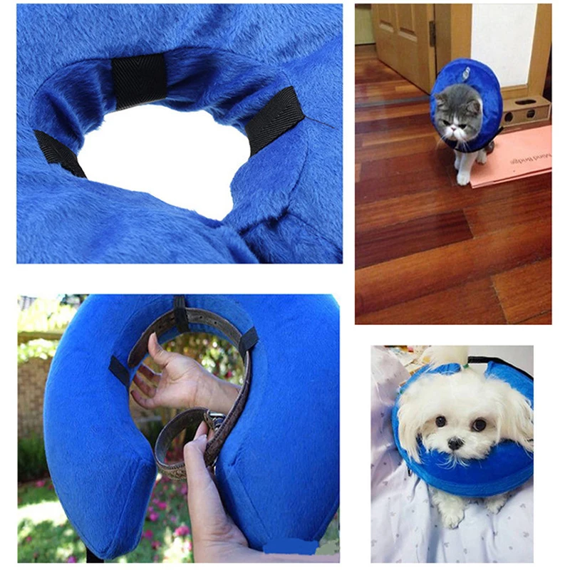 Inflatable Pet Cat Collar Anti-Bite Surgery Anti-Lick Wound Healing Cone Neck Protection Kitten/Puppy Elizabeth Circle Collar