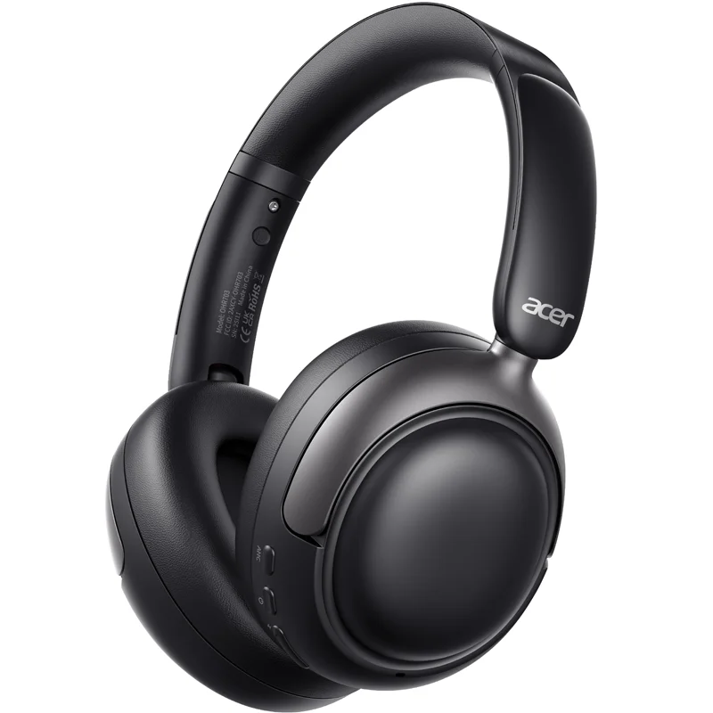 Acer Bluetooth 6.0 Headphones Hi-Res LDAC Wireless Audio 45dB Hybrid Noise Cancelling Transparency Mode 160H Long Battery Life