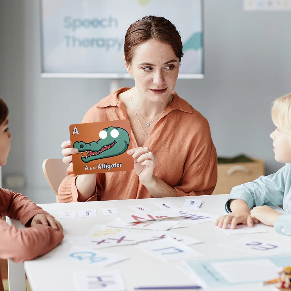 Cartes de masque Alphabet colorées, 26 pièces, avec masques d'animaux, jeux d'apprentissage éducatifs pour enfants, activités d'apprentissage préscolaires