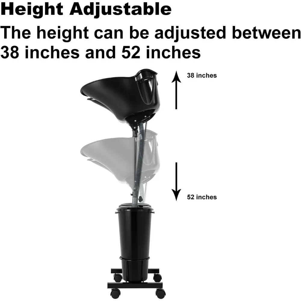 Plastic Shampoo Bowl Unit with 2 Bucket with Electric Pump and Drain Hoses, 270 Degree Rotation of Shampoo Basin