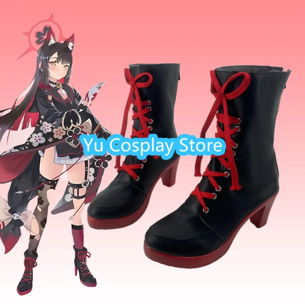 

Blue Archive Kosaka Wakamo Cosplay Shoes Fox Mask Girl Boots Made Hand Made Anime Expo Role Play Party Props