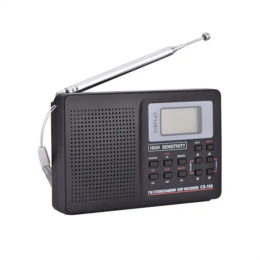 

Mini Radio FM/AM/SW/LW/TV Sound Full Band Receiver Pocket Portable Alarm Clock Stereo Radio with 3.5mm Earphone
