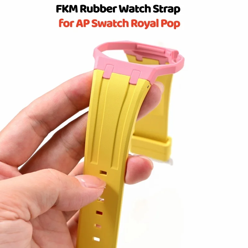 

Integrated FKM Fluororubber Watch Strap Modified Case Kit For Swatch AP Royal POP Pocket To Wrist Watch Mod Adapter Replacement