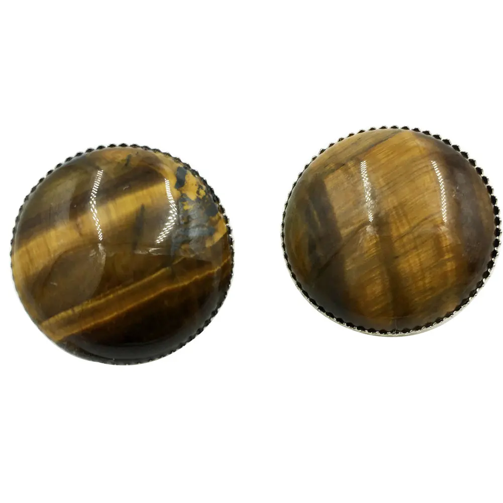 Abalone Shell Lapis Lazuli Tiger Eye Opal Aventurine Malachite Howlite Crystal Blue Sand Goldstone Women Clip Earrings WB656b