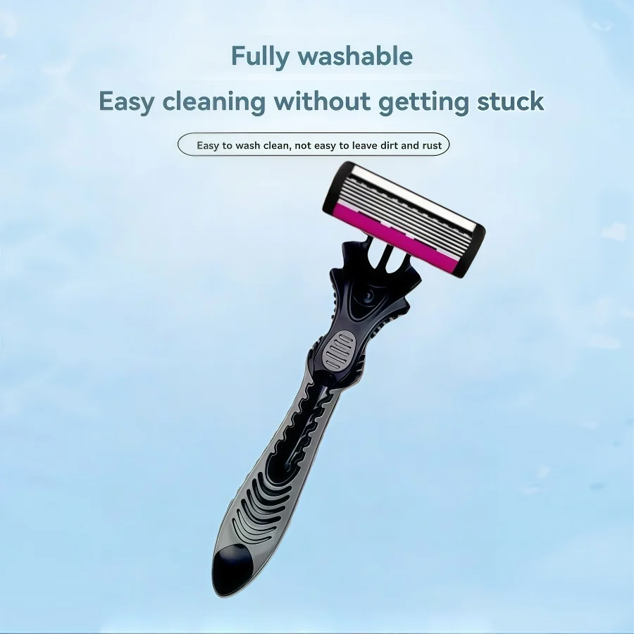 6-Layer Razor Blade, Men's Stainless Steel Blade, Classic Water Washed Razor, Sharp Blade for Clean Shaving - view 6