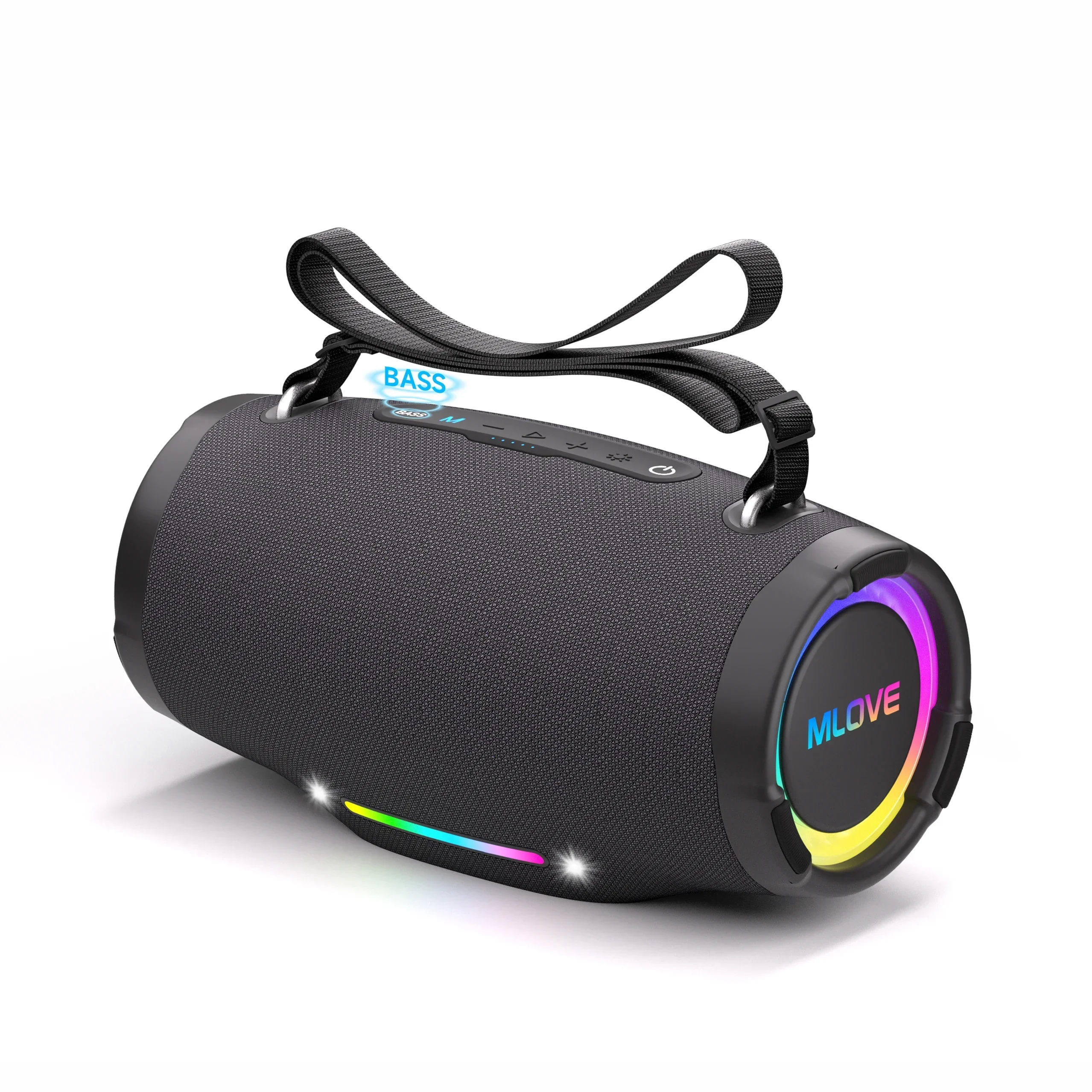 Caixa de Som Robusta Mlove E90 120W Bluetooth Sem Fio com Graves Profundos, IPX7 à Prova D'água e Poeira para Acampamento e Caminhada