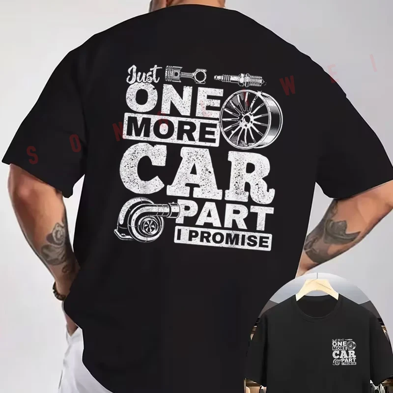 

Funny Car Lover Graphic Motorcycle T-Shirt Double-Sided Print Men's Summer Short Sleeve Round Neck Casual Tops
