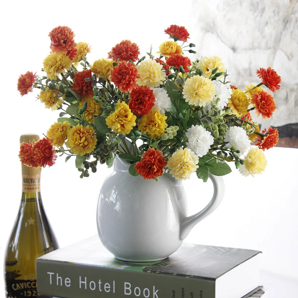 

Artificial Bouquet Fake Flowers 4 Wedding Decoration Gift For Mother Friend Teacher Faux Floral Arrangements Silk