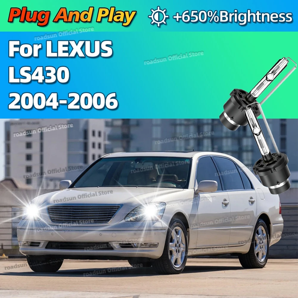 2個-キセノン35wランプ-6000k-ホワイト-車用hidヘッドライト交換用電球-レクサスls430-2004-2005-2006-プラグアンドプレイ対応