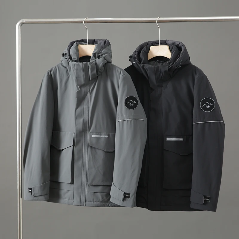 

Мужской пуховик Puffy 650: осенне-зимний, ветрозащитный, водонепроницаемый, с капюшоном, теплый, повседневный, из полиэфирного волокна, с наполнителем из белого гусиного пуха.