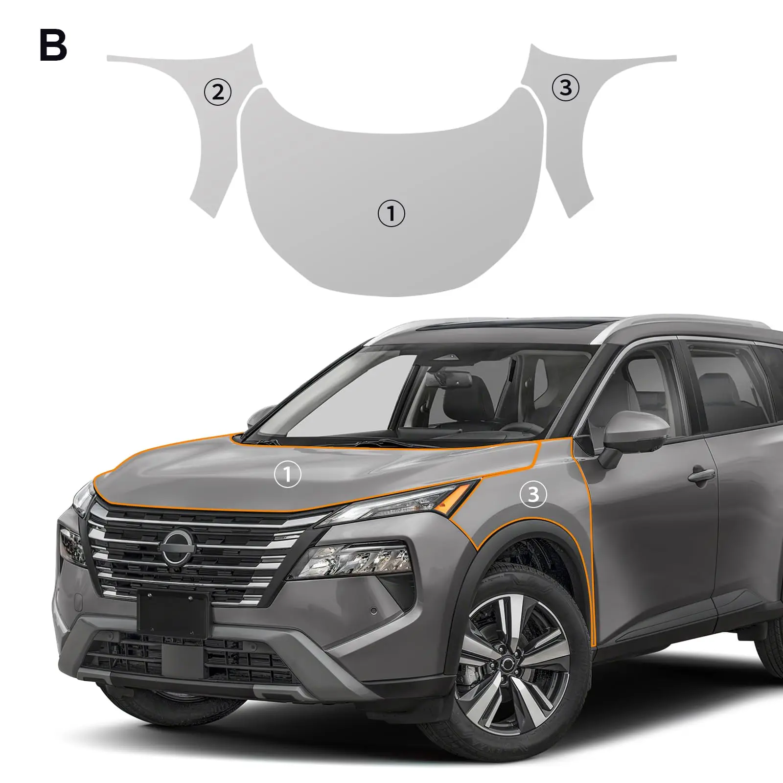 

For Nissan Rogue 2024-2025 TPU Car Pre-cut PPF Kit Scratch-resistant Front Bumper Hood Engine Transparent Protective Film