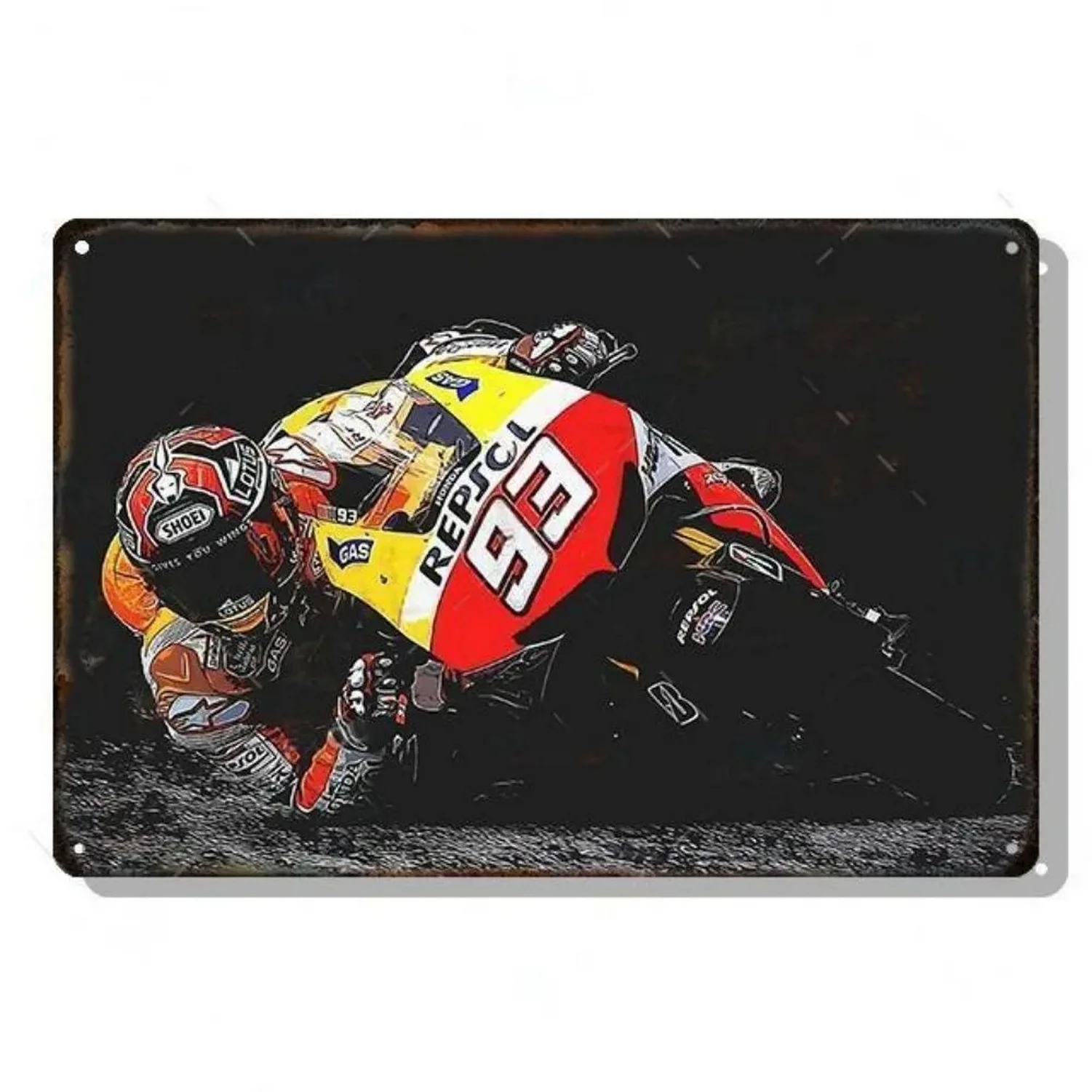 HD Metal Tin Sign Vintage MotoGP Motorcycle Racing Rider Wall Decor for Garage Man Cave Home Decoration