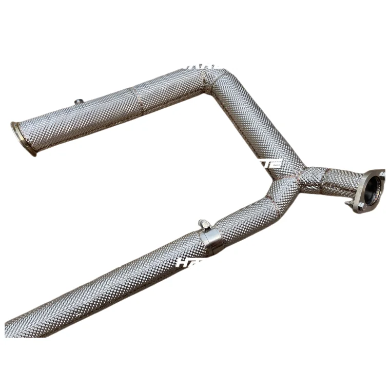 Customized Logo Exhaust Downpipe With Heat Shield for  718 Boxster 2.5 2016+