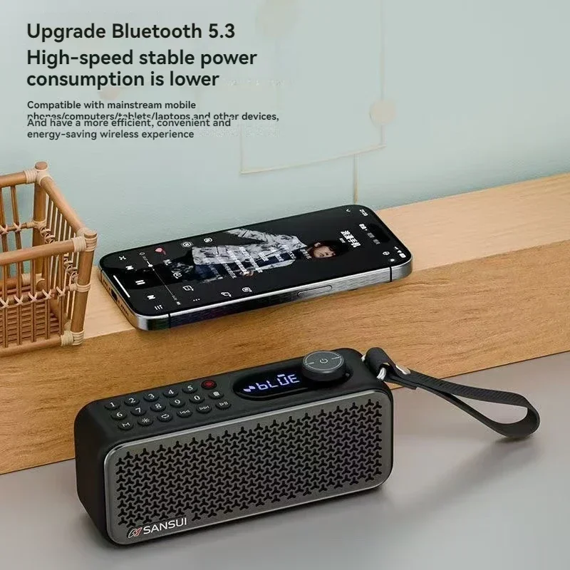 

SANSUI F60 Беспроводной Bluetooth-динамик RGB-плеер Портативный FM-радио для пожилых людей 3600 мАч Срок службы батареи Спорт на открытом воздухе Caixa De Som