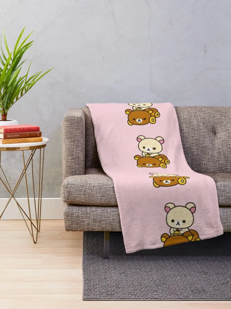 korilakkuma driving a Rilakkuma car Throw Blanket Blankets For Bed Softest Blanket