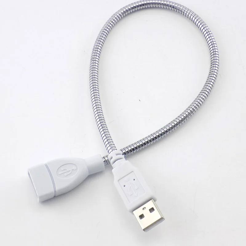 Przedłużacz USB Elastyczny metalowy stojak Przewód zasilający męski na żeński Adapter złącza USB do wentylatora nocnego LED Mini USB