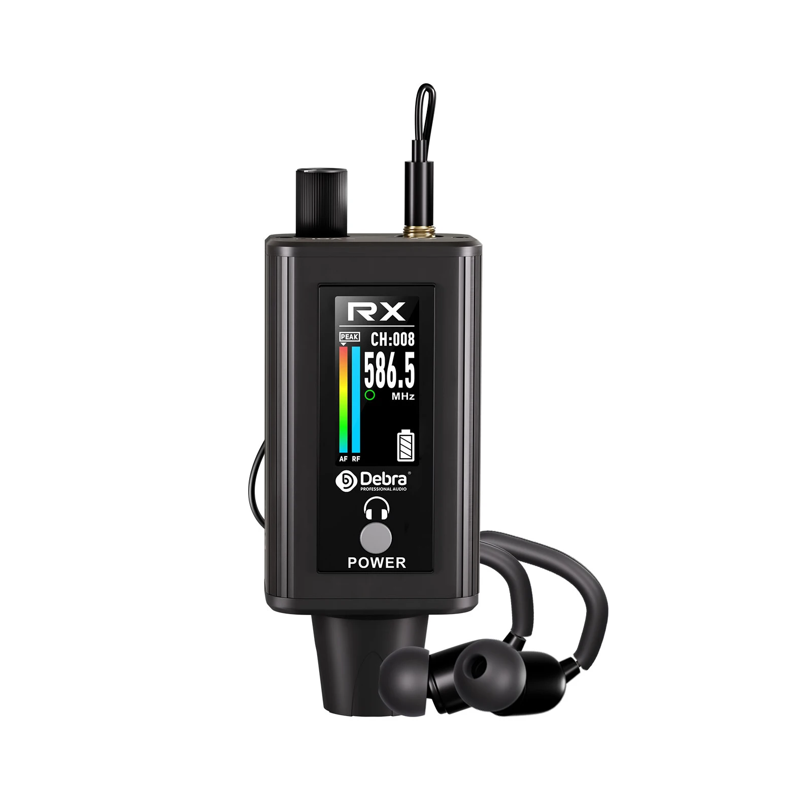 Debra EMX-1 Audio UHF Stereo IEM Drahtloses Monitoring-System, tragbar, wiederaufladbar, mit 16 einstellbaren Frequenzen auf dem Bildschirm – Detail 17