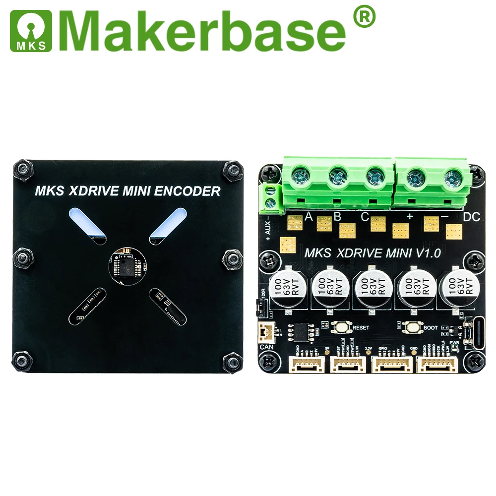 Makerbase MKS XRIVE MINI High-Precision Brushless Servo Motor Controller, Based On ODrive3.6 with AS5047P on board