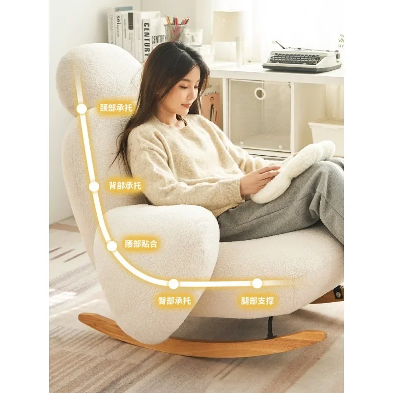 كرسي هزاز أبيض كبير من Nordic، غرفة معيشة، صالة، شرفة منزلية، فردية ترفيهية، أريكة كسولة حمراء على الإنترنت