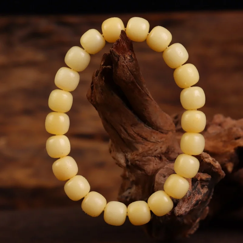 

Тибетский винтажный браслет из полированной кости с одной петлей, унисекс, буддийские бусины, украшение в тибетском стиле.