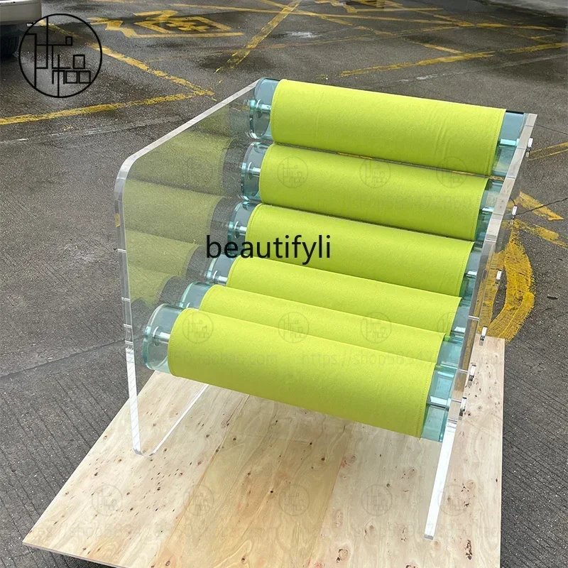 2936 Acrílico transparente, sofá de moda, silla de bar de café, maquillaje de lujo ligero, respaldo informal