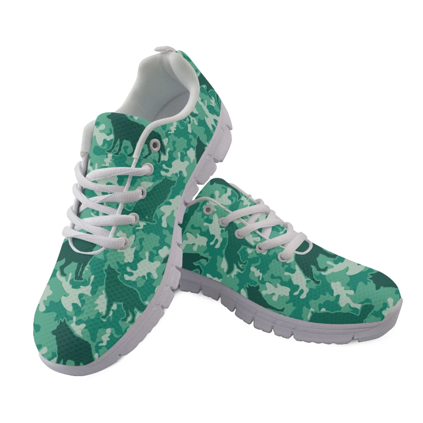 Coloranimal Green Camo Wolf Fashion 2026 Running Shoes Women Sneakers Casual Tennis Shoes for Mens